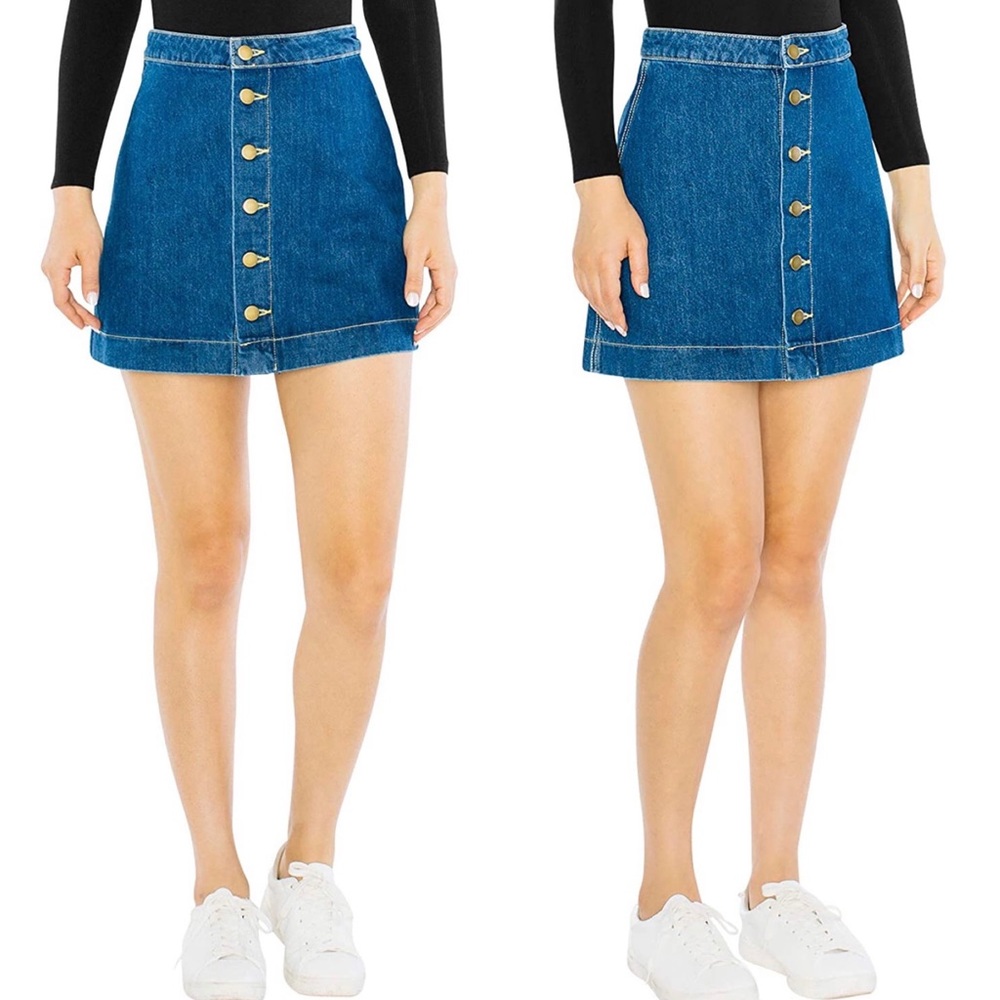 American Apparel Button Down Jean Skirt